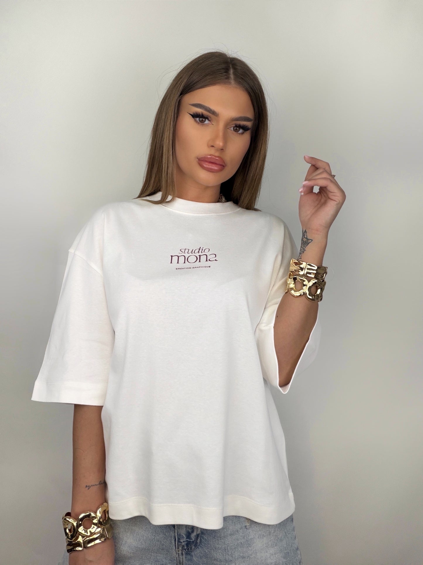 Tricou Alb Mona