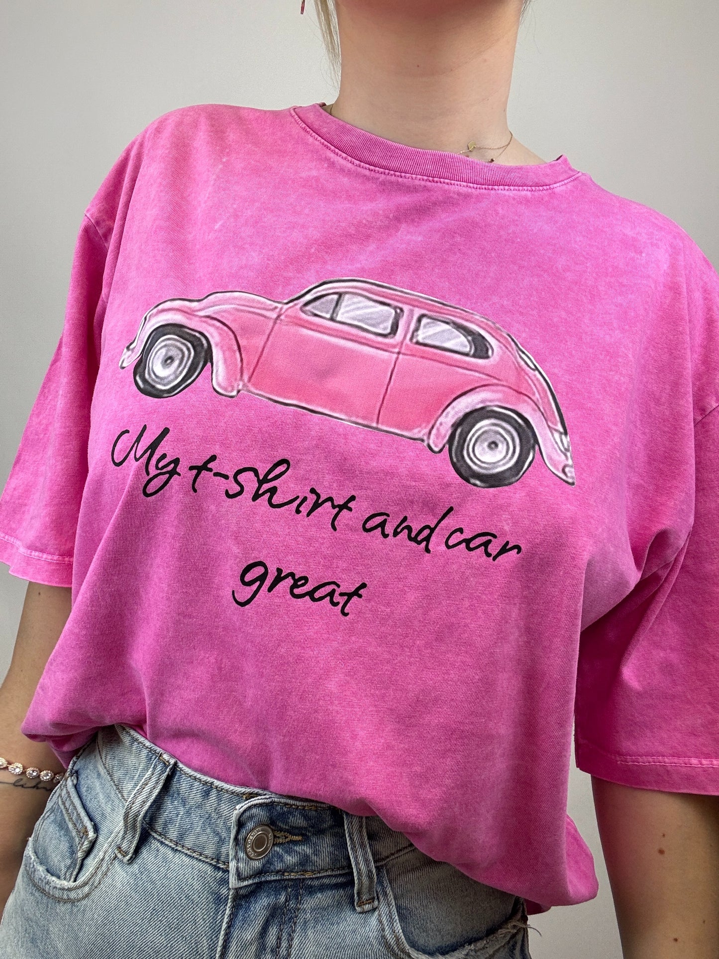 Tricou Pink Car