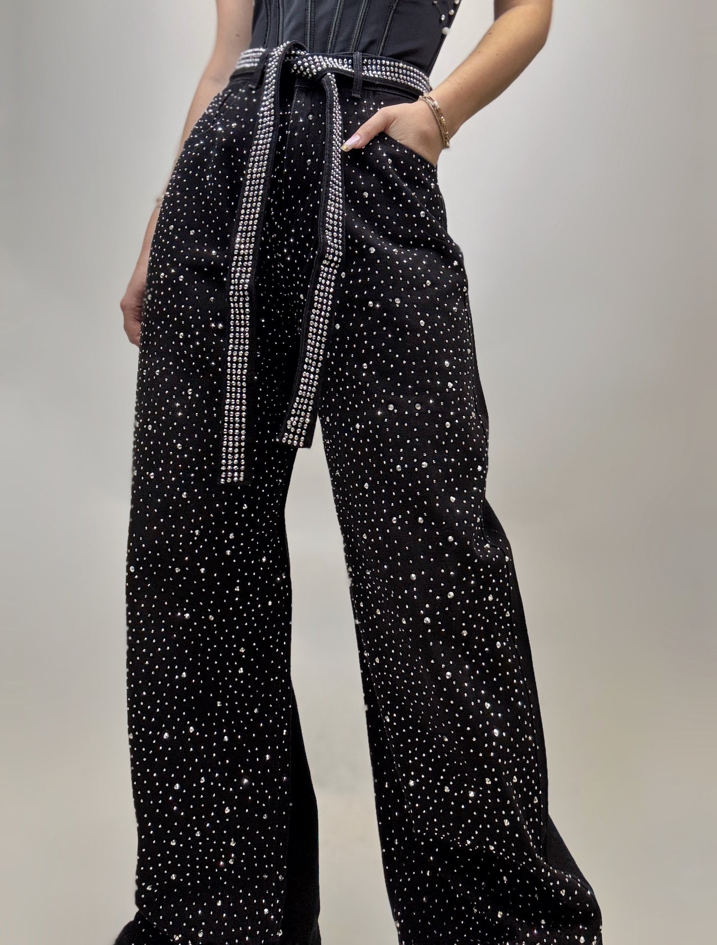 Blugi Black Strass