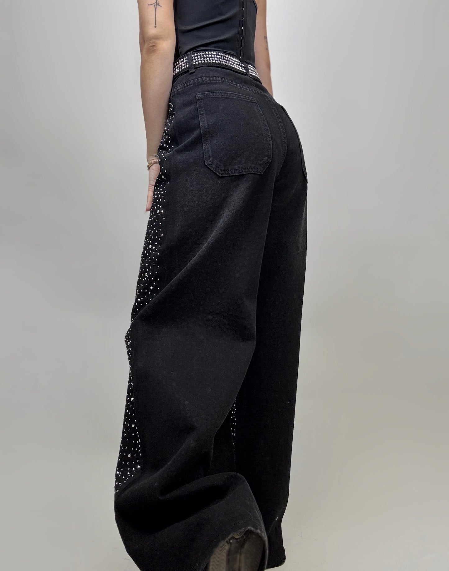 Blugi Black Strass