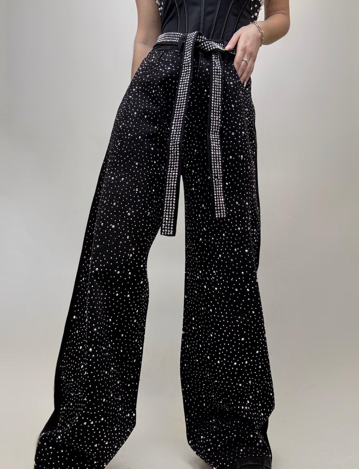 Blugi Black Strass