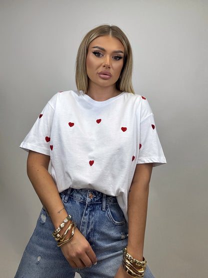 Tricou Alb Heart