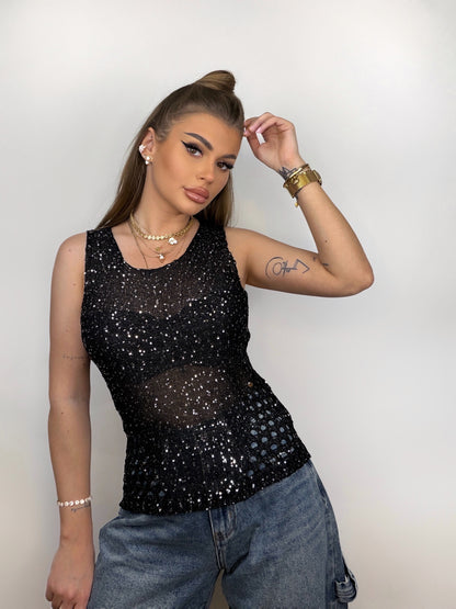 Top Tricotat Negru Horma