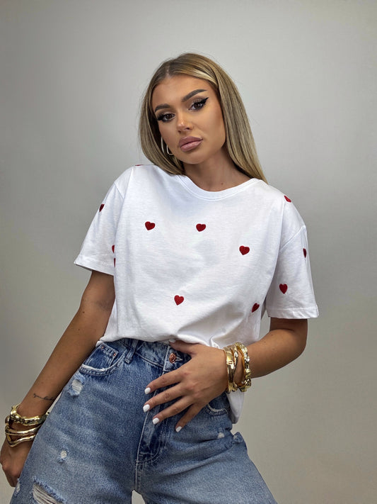 Tricou Alb Heart