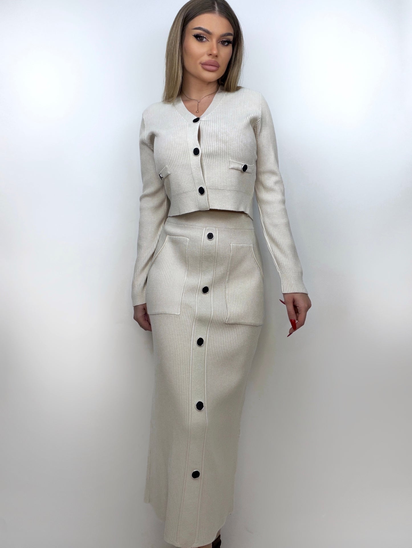 Compleu Tricot Bej Alison