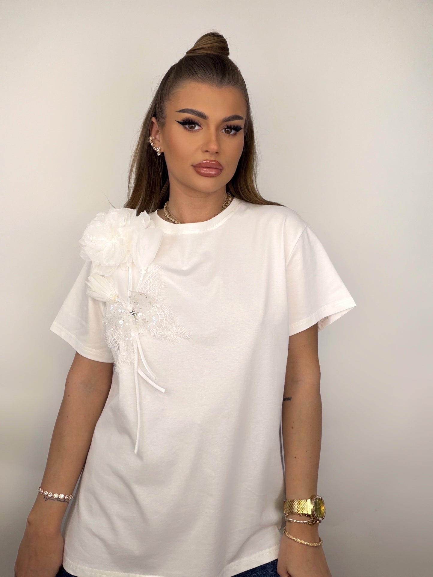 Tricou Alb Delyla