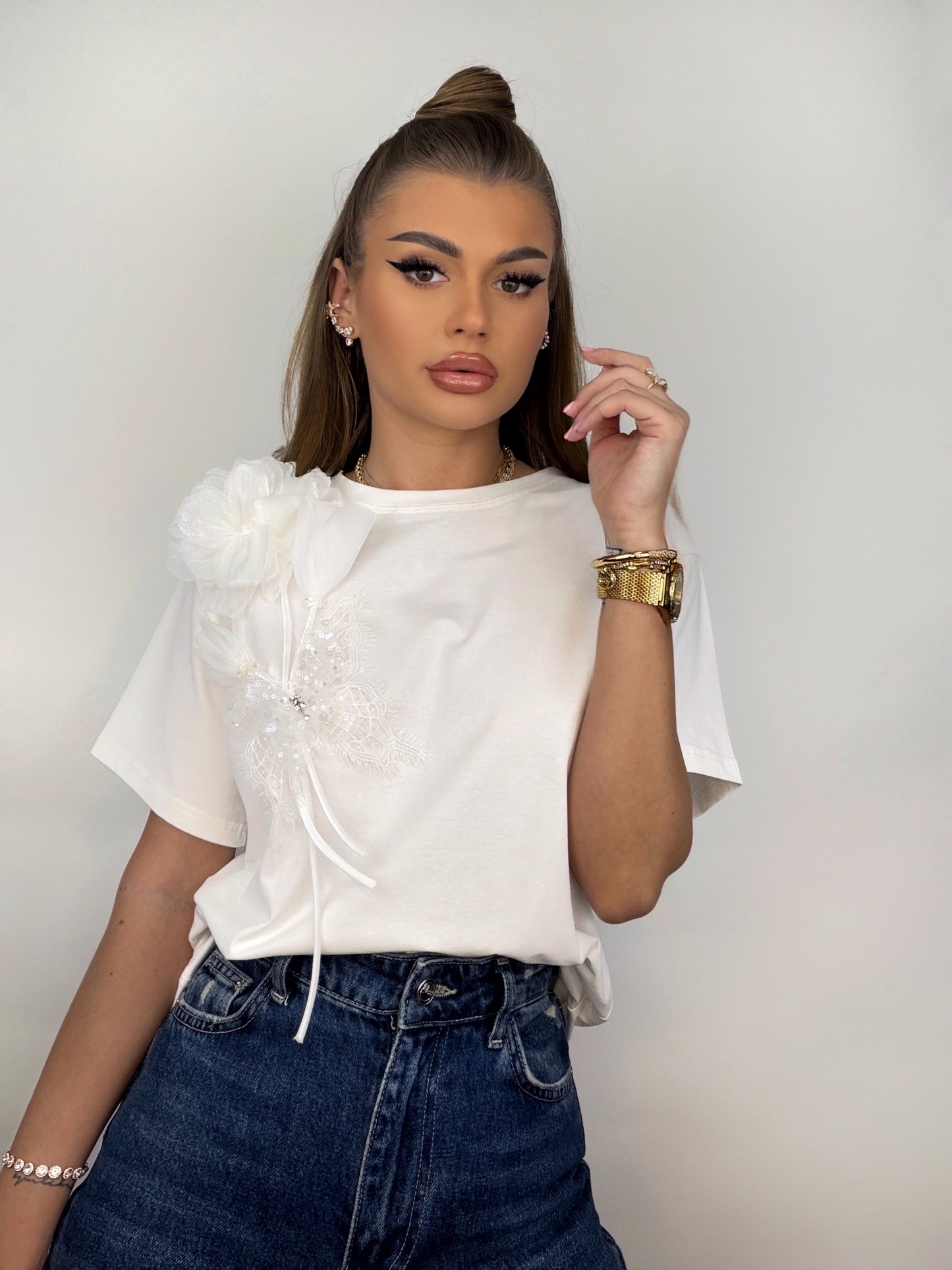 Tricou Alb Delyla