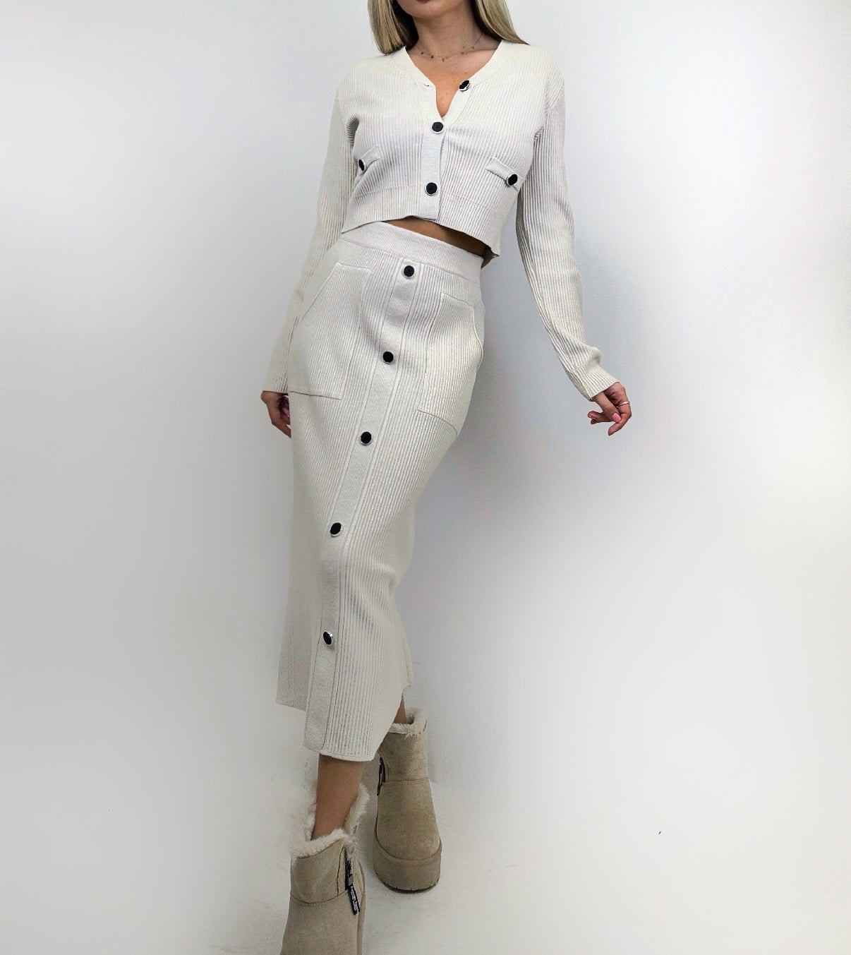 Compleu Tricot Bej Alison