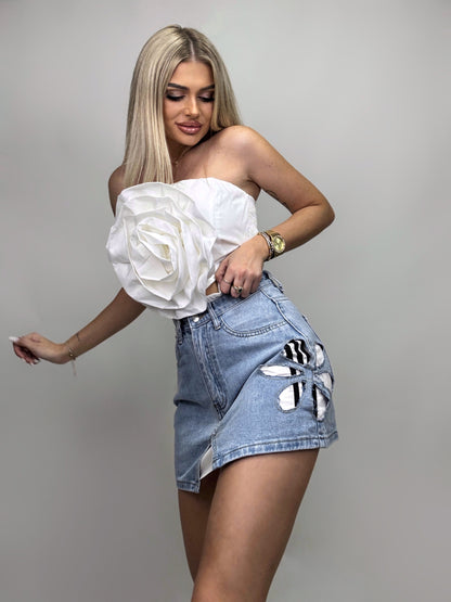 Fusta Blue Denim Double