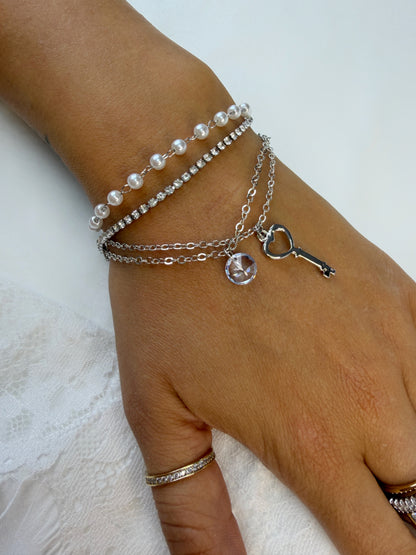 Set 4 Bratari Silver