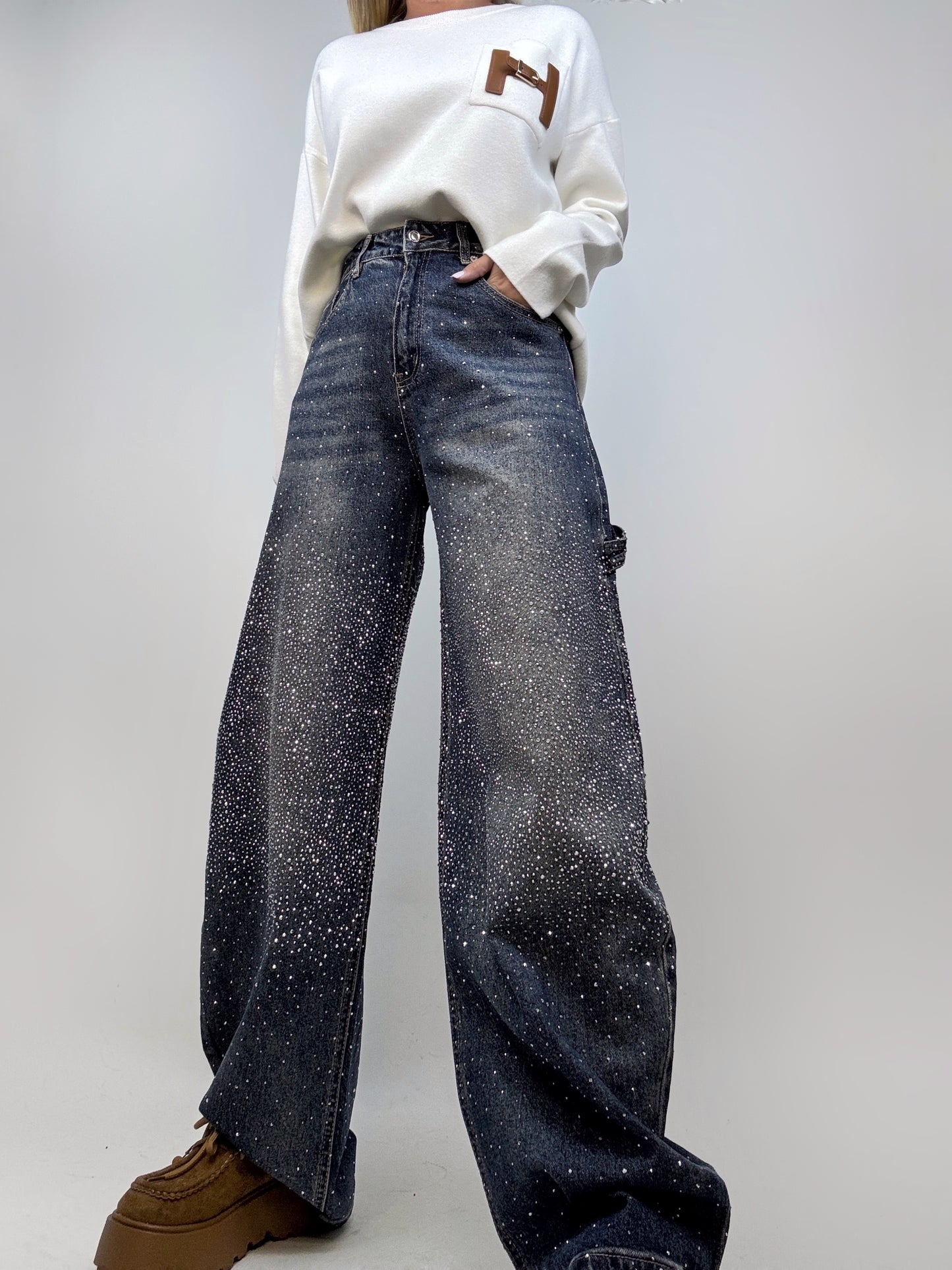 Blugi Full Strass Balloon