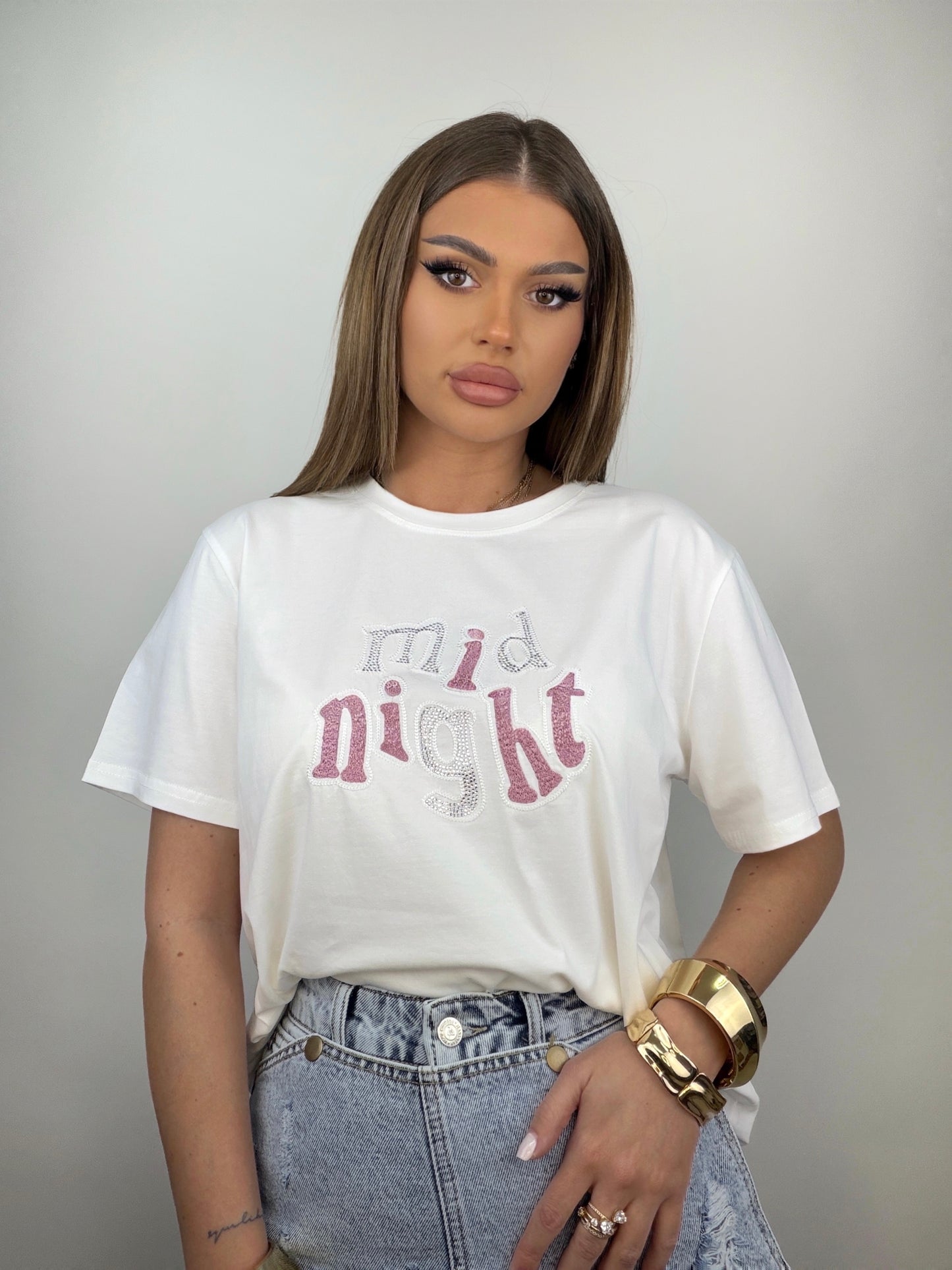 Tricou Alb Mid Night