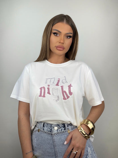 Tricou Alb Mid Night