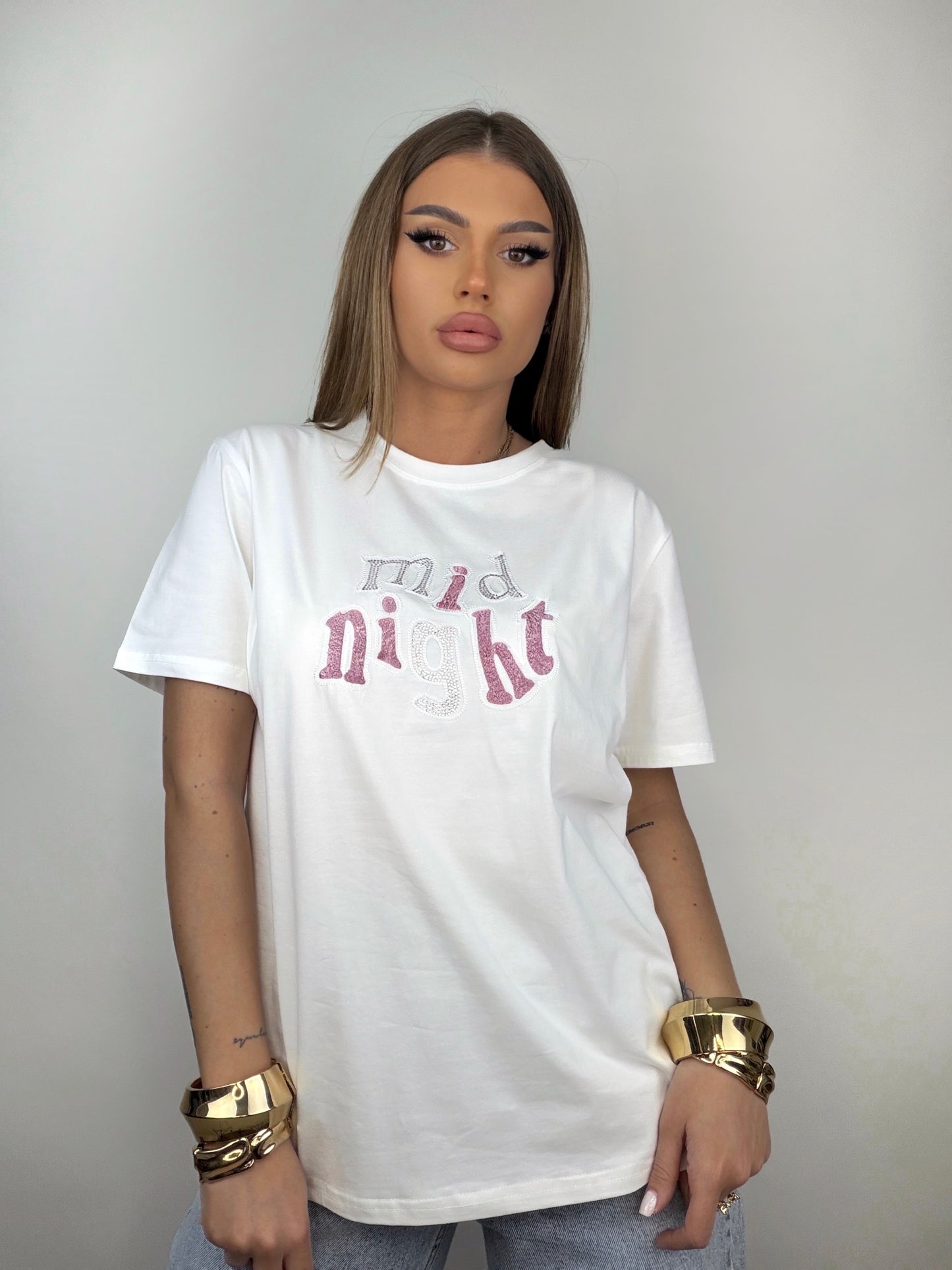 Tricou Alb Mid Night