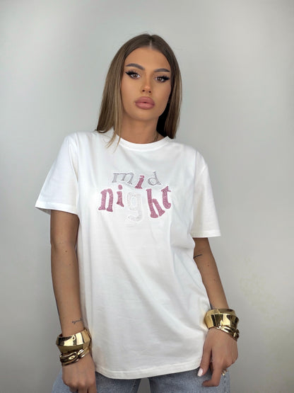 Tricou Alb Mid Night