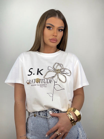 Tricou Alb S.K
