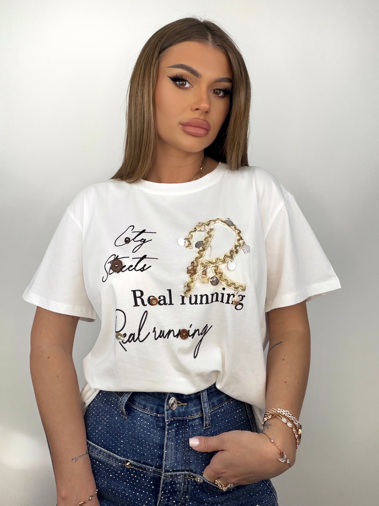 Tricou Alb Real Running