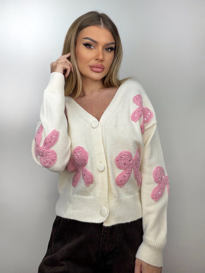 Cardigan Pink Bow