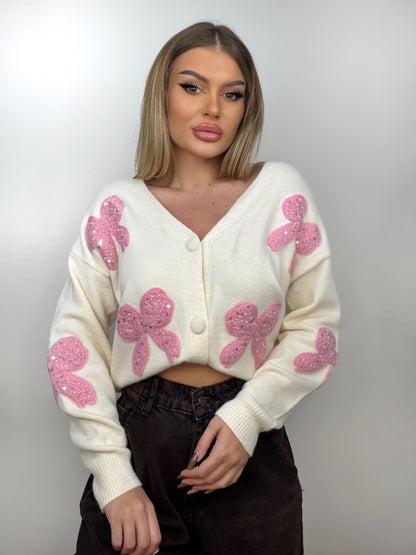 Cardigan Pink Bow