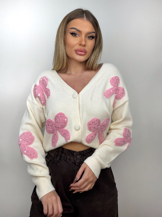 Cardigan Pink Bow