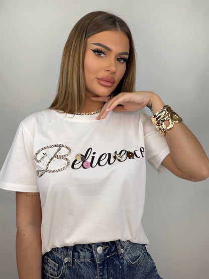 Tricou Alb Believence