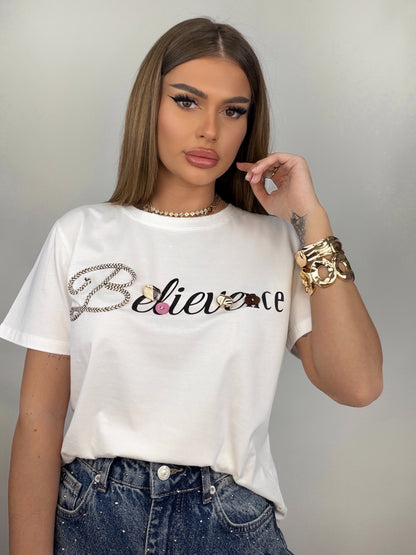 Tricou Alb Believence