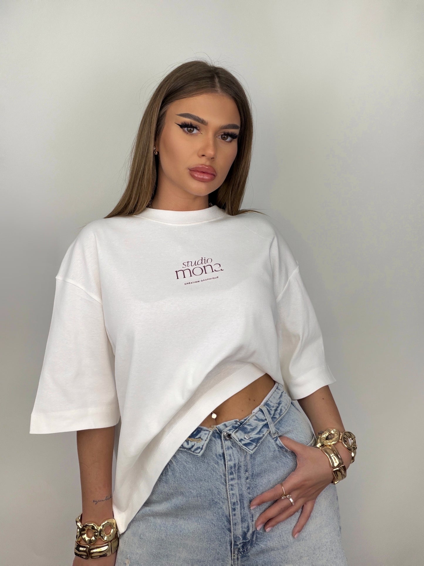 Tricou Alb Mona