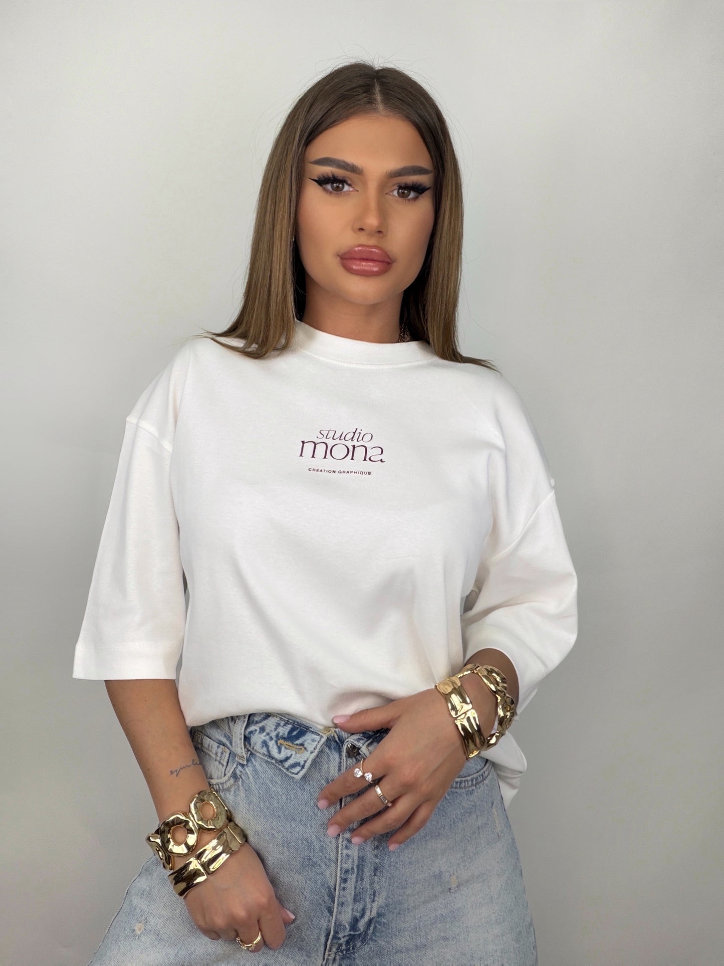 Tricou Alb Mona
