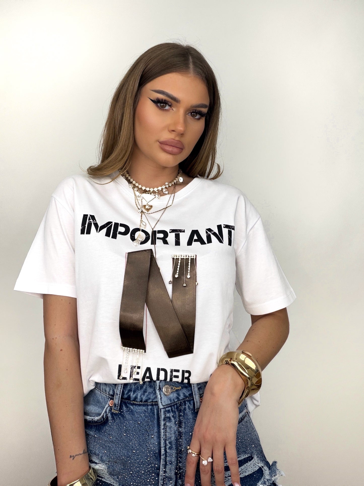 Tricou Alb Leader