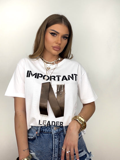 Tricou Alb Leader