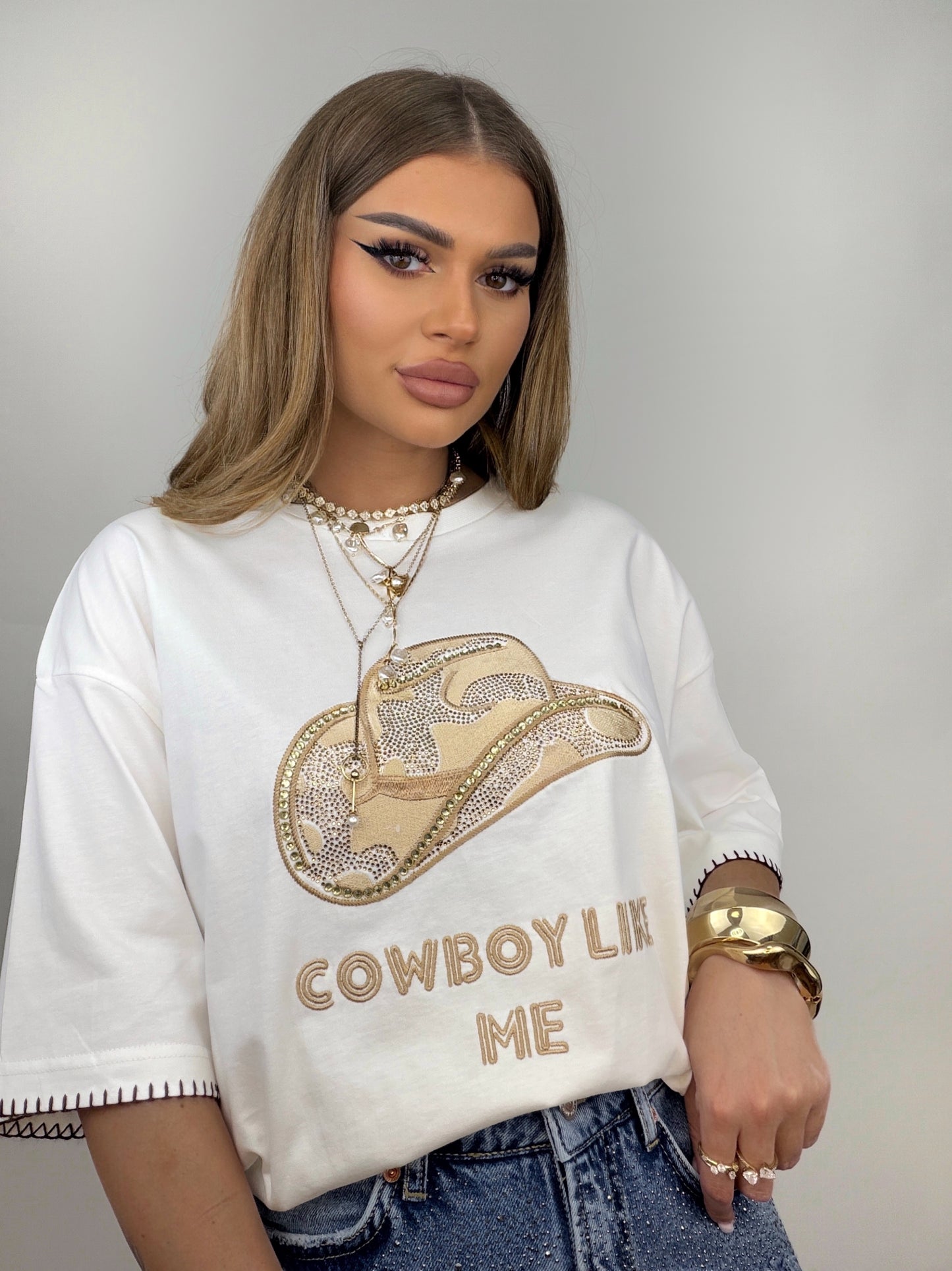 Tricou Alb Cowboy