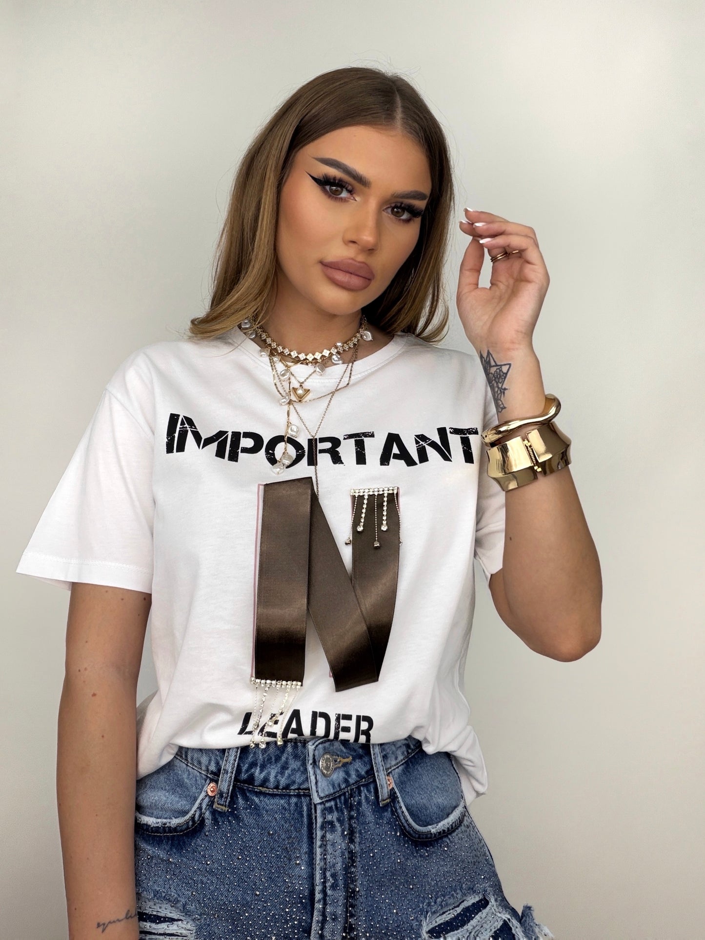 Tricou Alb Leader