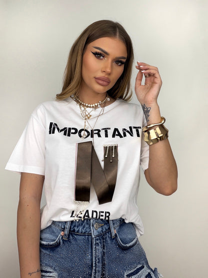 Tricou Alb Leader