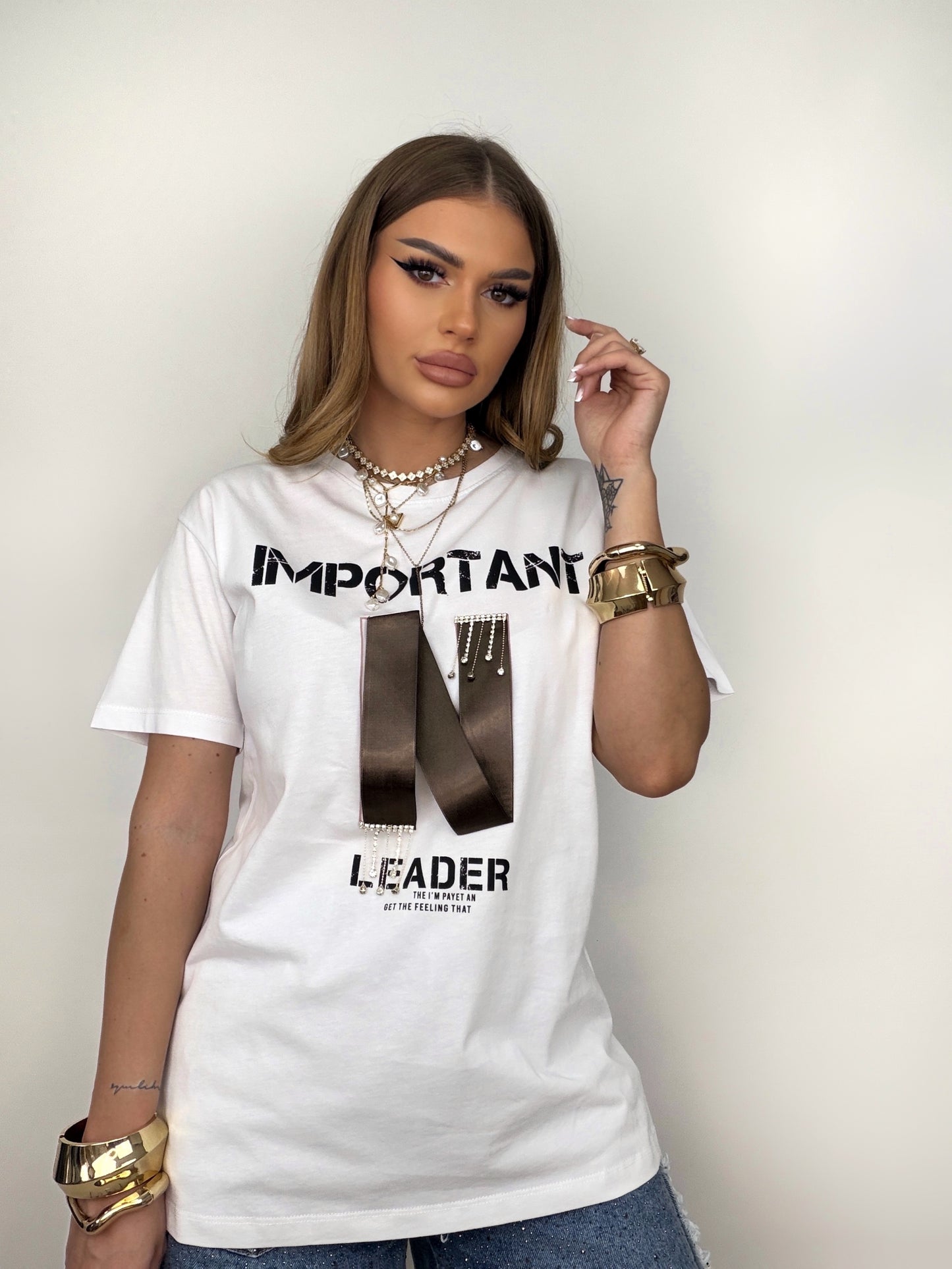 Tricou Alb Leader