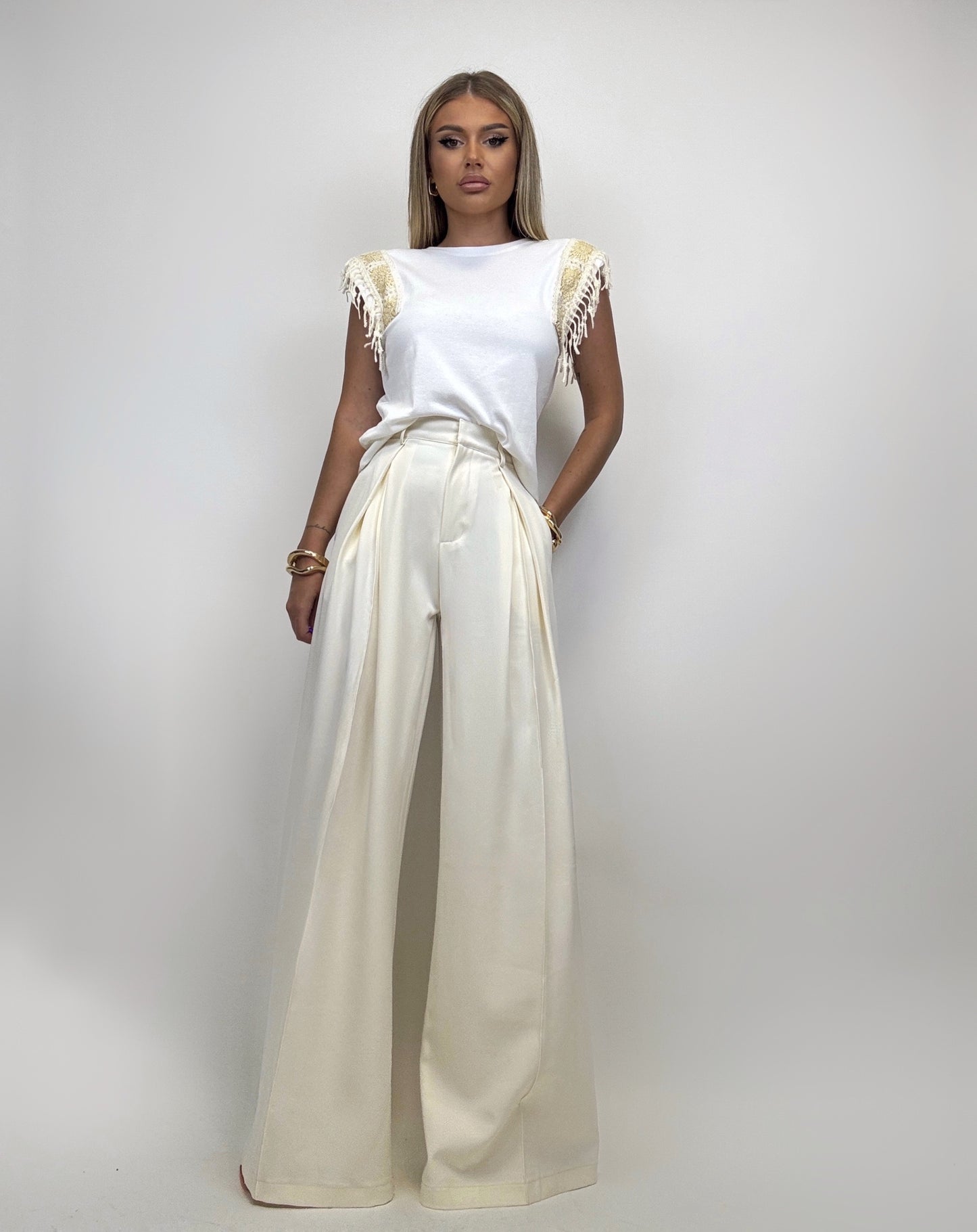 Pantaloni Bej Blandine
