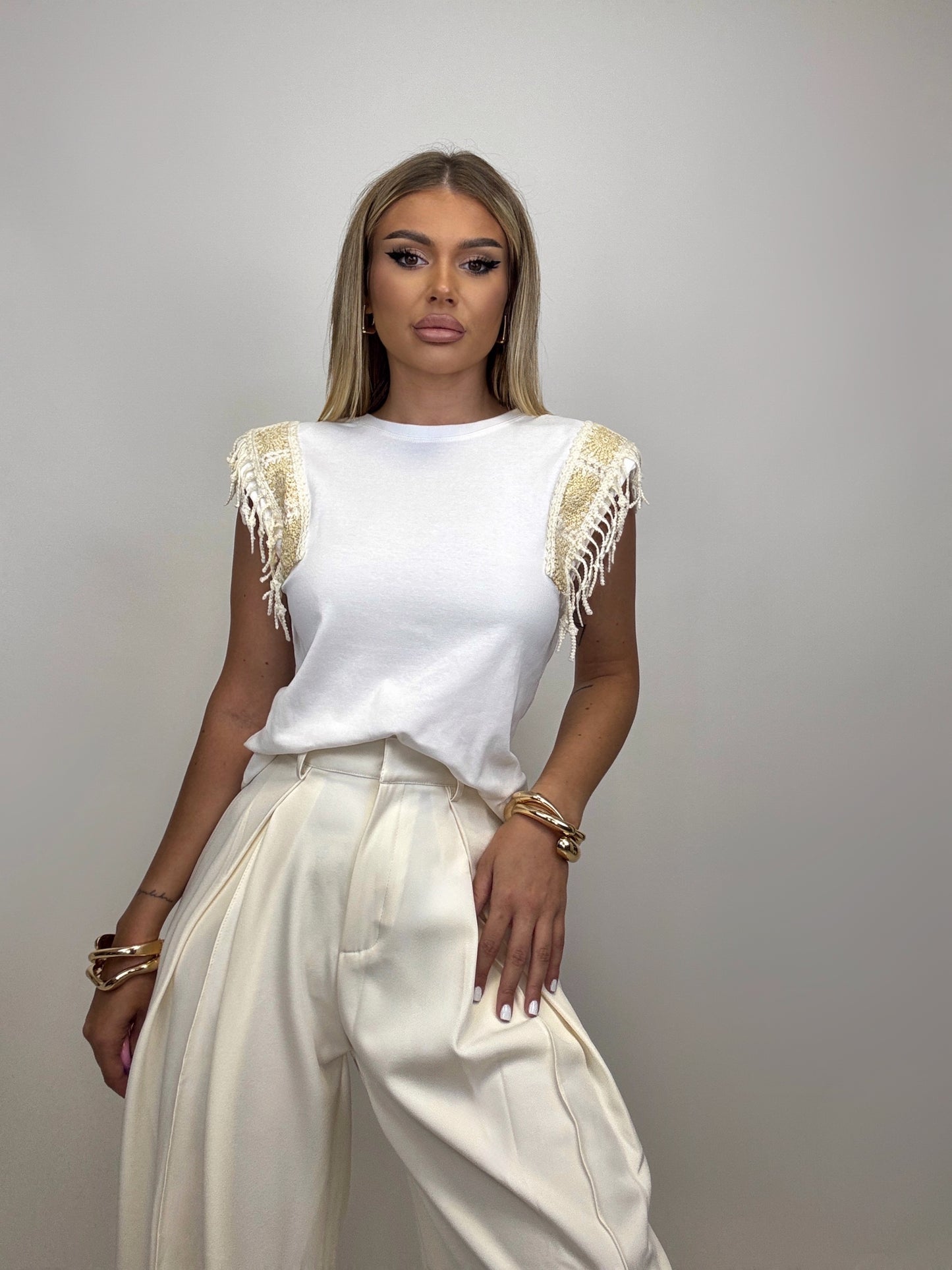 Pantaloni Bej Blandine