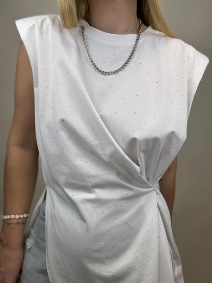 Maiou Alb Strass