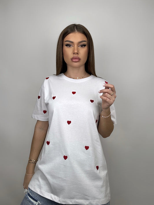 Tricou Alb Heart