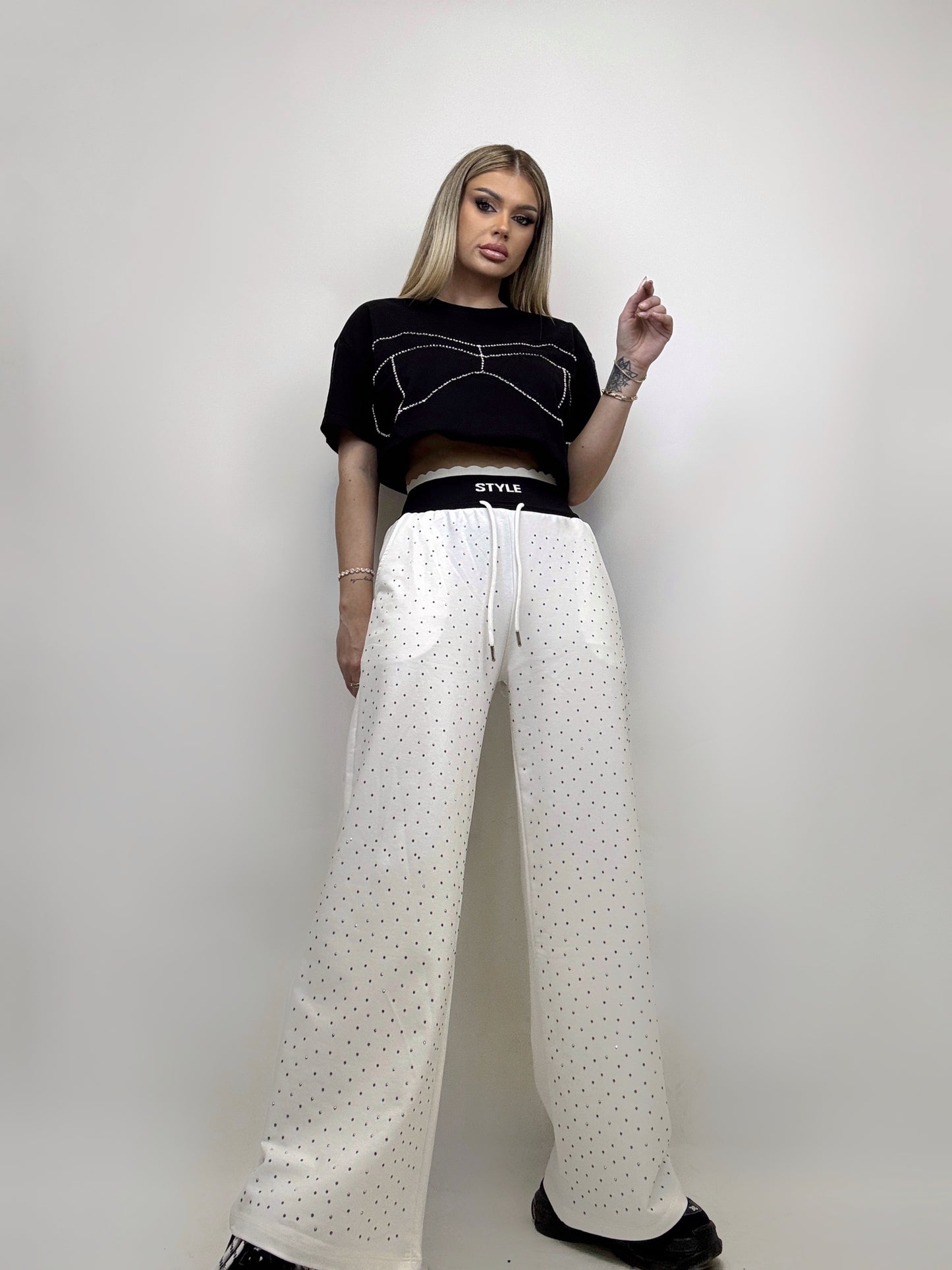 Pantaloni Albi Strass