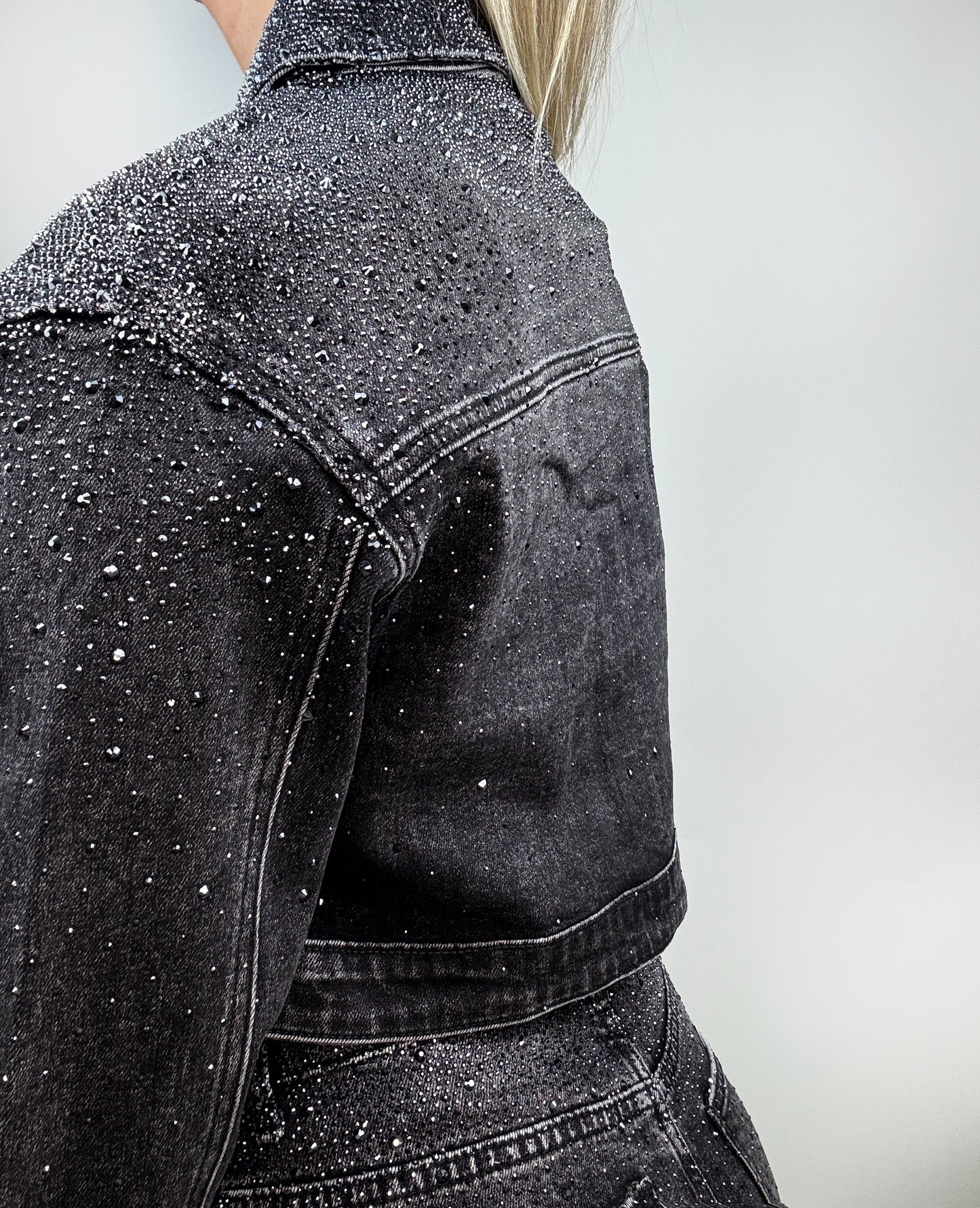 Geaca Denim Black Glow