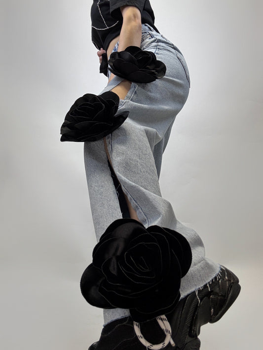 Blugi Black Flower